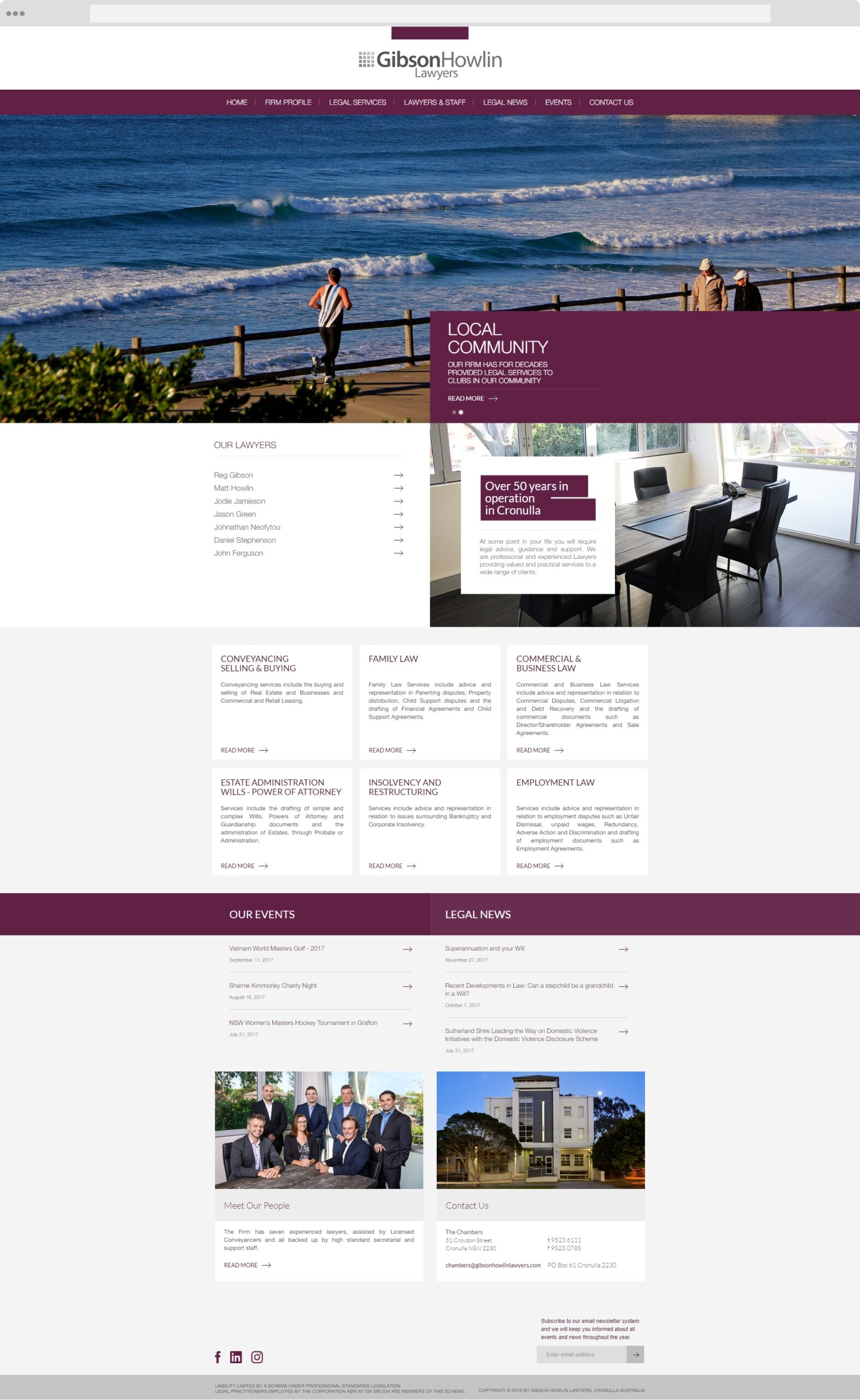 Gibson Howlin website homepage design