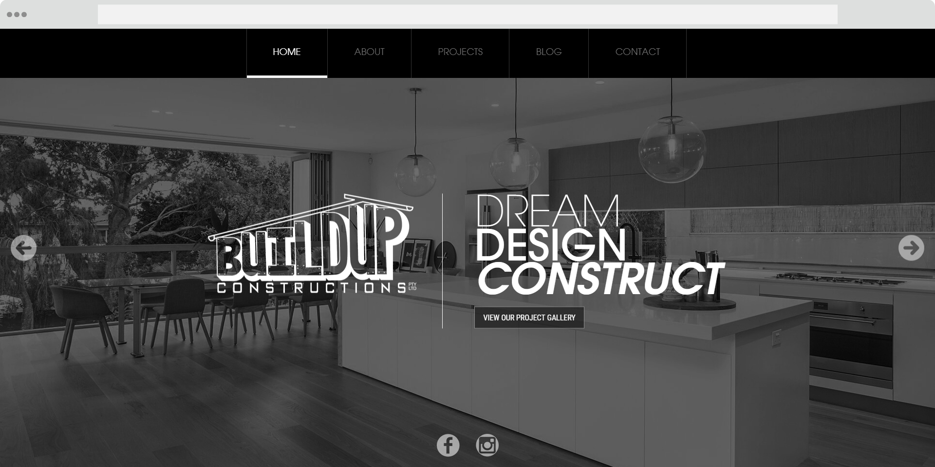 buildup constructions website homepage