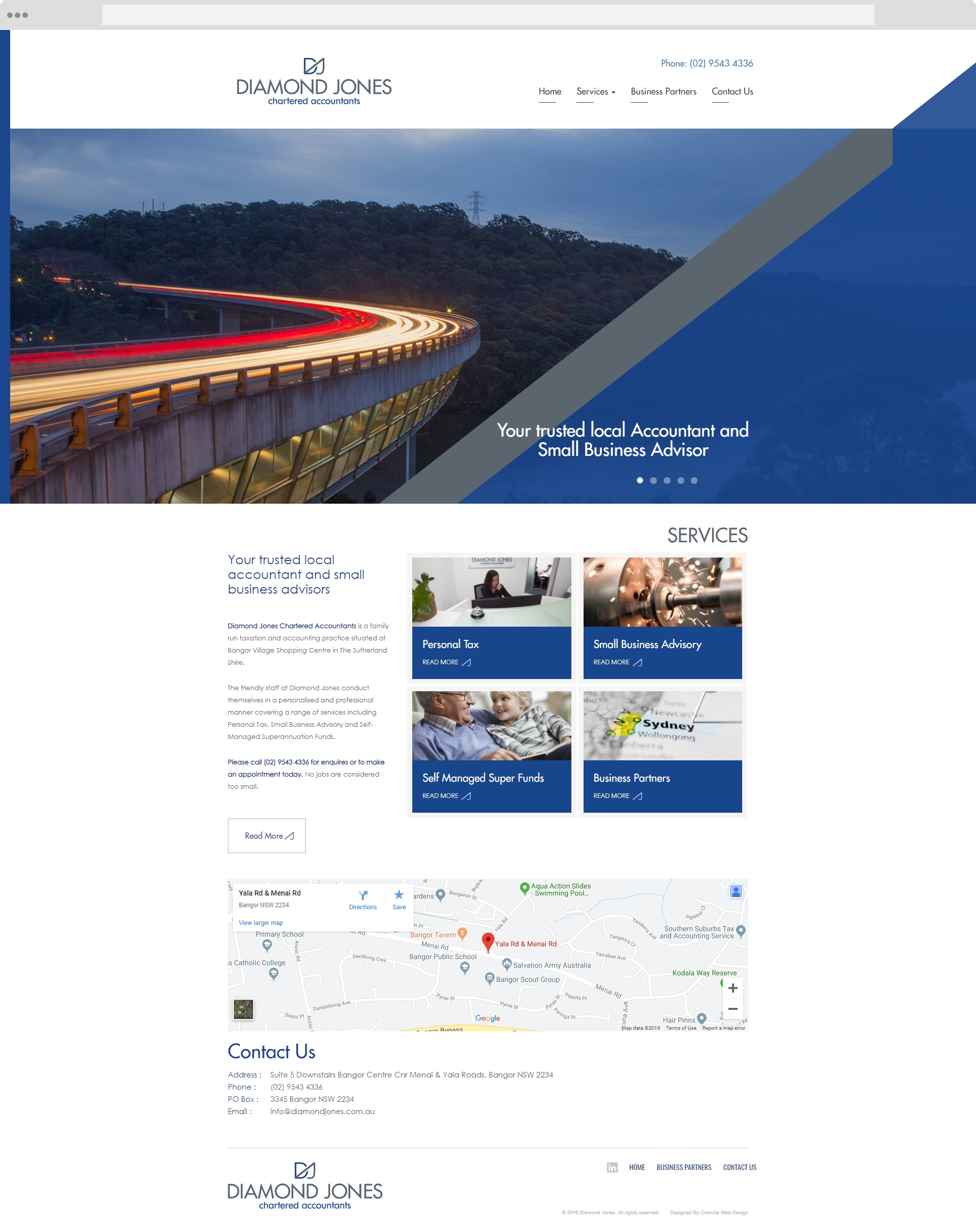 Diamond Jones Homepage Web Design