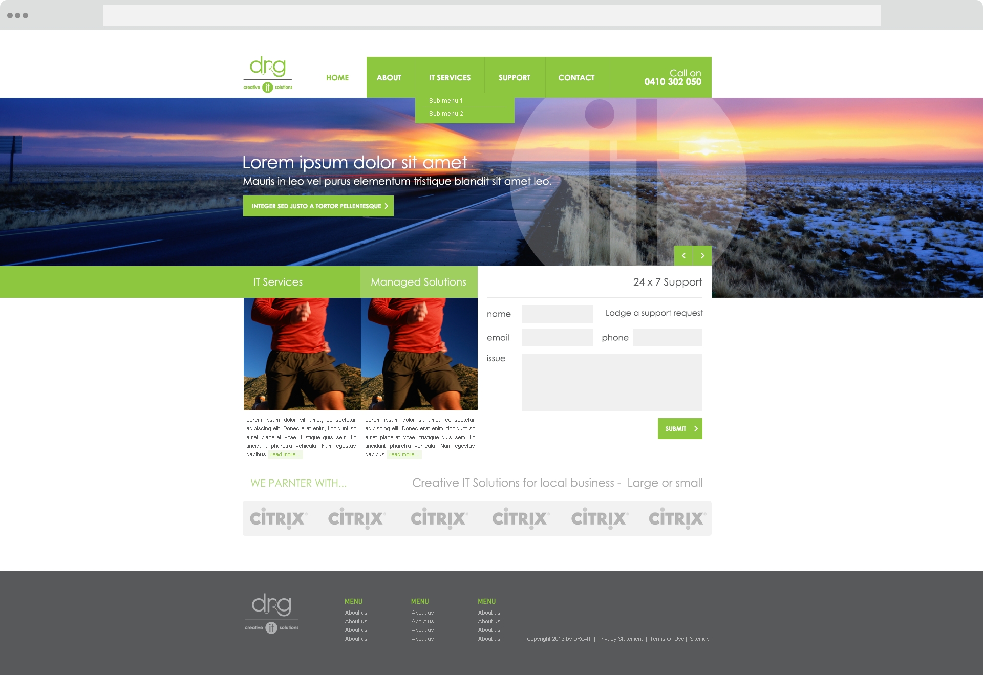 drg it homepage web design