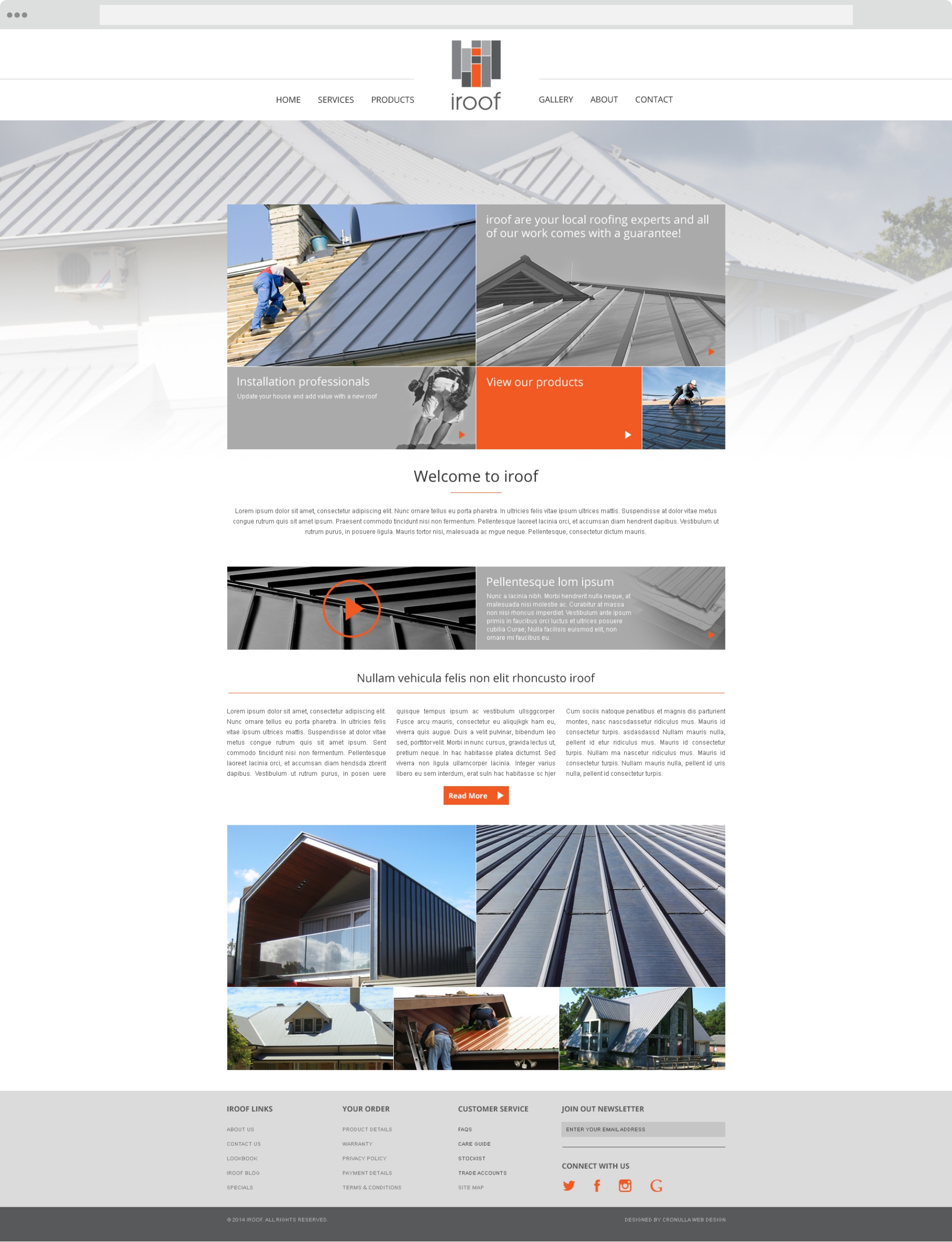 iroof homepage web design