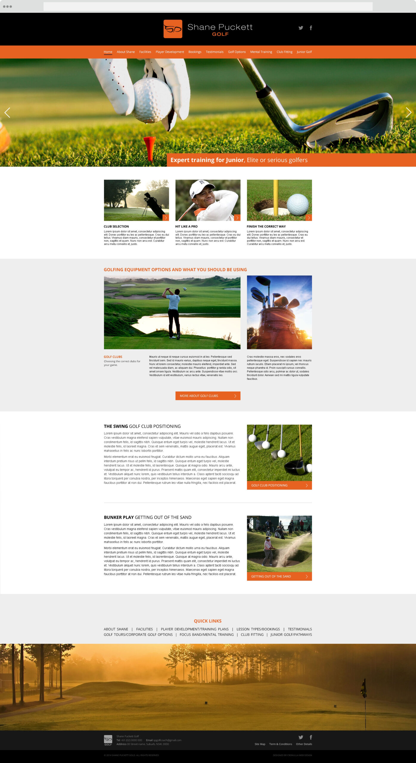 Shane Puckett Golf Webpage Web Design